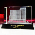 3D Laser Architectural Model Crystal Glass Souvenirs Cubo Oficina Decoración